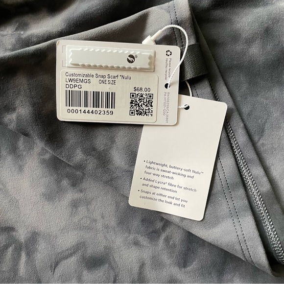 Lululemon Customizable Snap Scarf - Diamond Dye Pitch Grey Graphite Grey - Picture 4 of 5